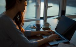 woman working from home