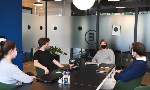 employees wearing masks