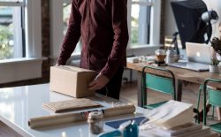 man holding a box