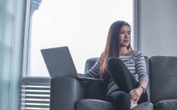 woman with laptop